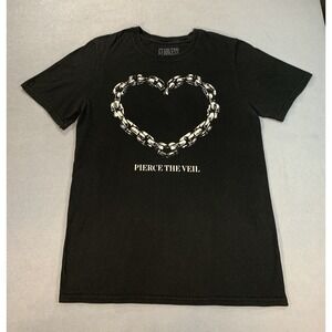 Pierce The Veil "Chain Heart" T-shirt Size S Mens Black Band Tee